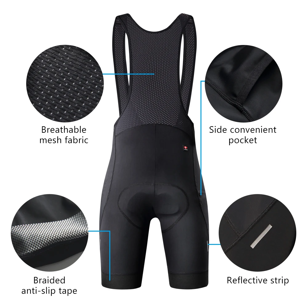 Santic Cycling Bib Shorts Cycling Shorts Cycling Pants Mountain Bike Breathable Men's Padded Bike Tights Triathlon Man Pro Lycra Bicycle Shorts Under Wear