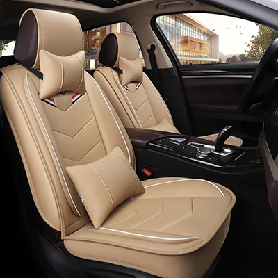 WLMWL универсальный кожаный чехол для сиденья автомобиля Mercedes Benz все модели w212 A180 B200 c200 c300 E класс GLA GLE S500 GLK CLA - Название цвета: beige pillow