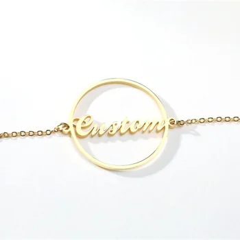 

Custom Name Bracelet Personalized Circle Chain Name Bracelet Bridesmaid Gift Keepsake Jewelry Personalized Gift Dropship Support