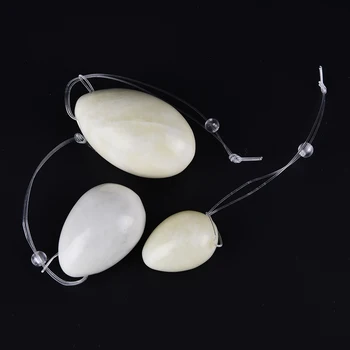 

3 Pcs / Set Natural Jade Egg For Kegel Exercise 3pcs In 1 Set Pelvic Floor Muscles Vaginal Exercise Yoni Egg Ben Wa Ball
