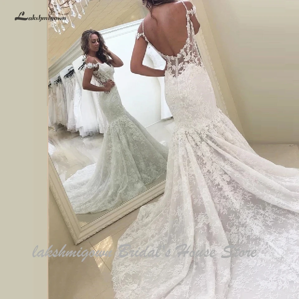 Lakshmigown сексуальное женское кружевное свадебное платье-Русалка 2019 Vestidos de Novia длинные подвенечные Свадебные платья с открытой спиной