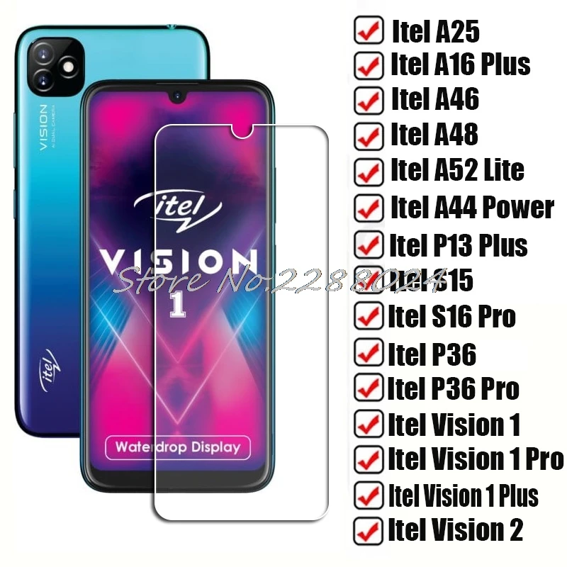 glass cover mobile Tempered Glass For Itel A47 Vision 1 Pro 2 P13 Plus A25 A48 P36 A16  A17 A52 Lite  A44 Power Vision1 1Pro Screen Protector Film t mobile screen protector