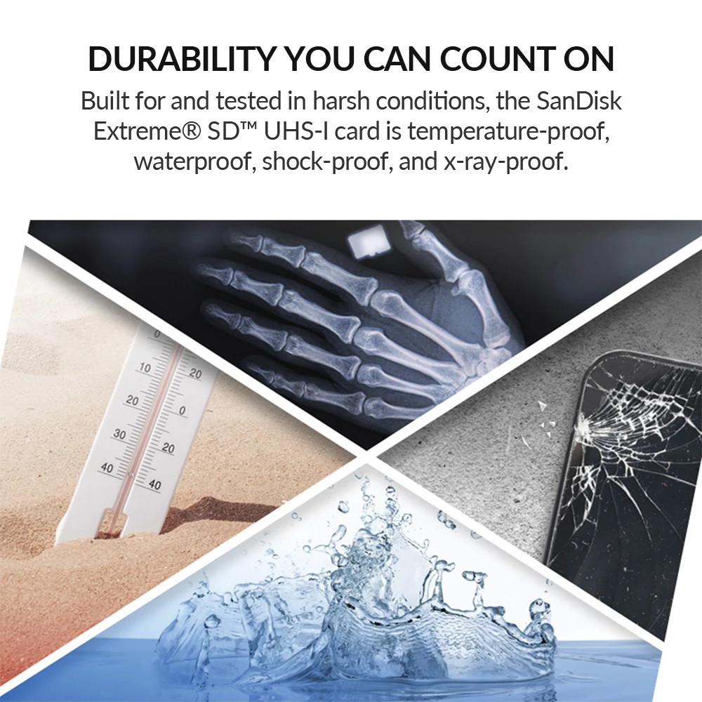 SanDisk ͽƮ SDHC/SDXC SD ī, UHS-I ÷ ī, 4K UHD, 32GB, 64GB, 128GB, C10, U3, V30, 150 MB/s (32GB: 90 MB/s)