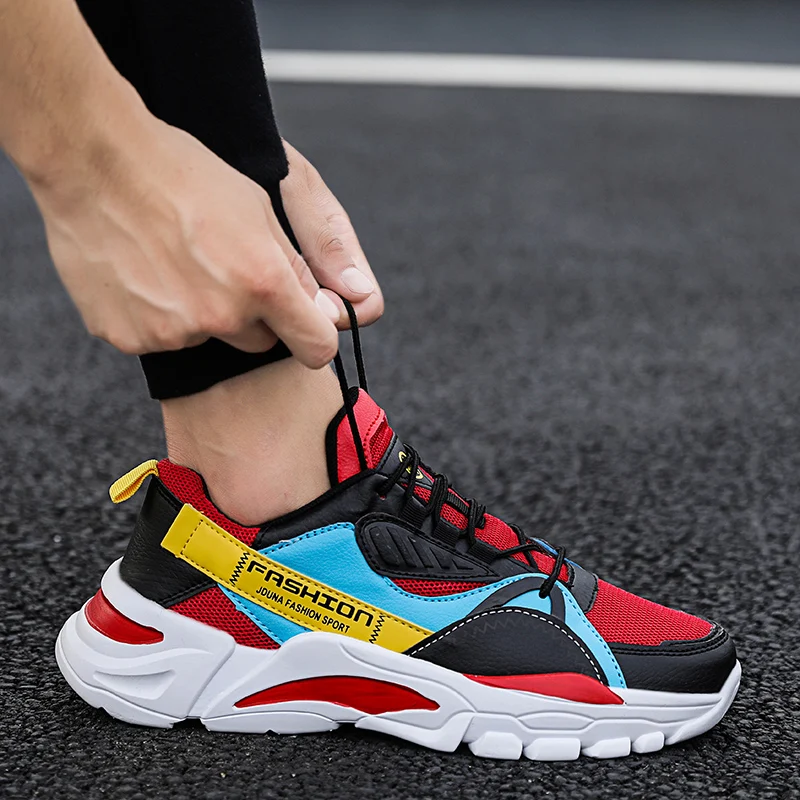 Baideng/Мужские Красные кроссовки; chaussure homme; Мужские дышащие кроссовки для бега; удобные беговые кроссовки; zapatillas hombre; мужские кроссовки