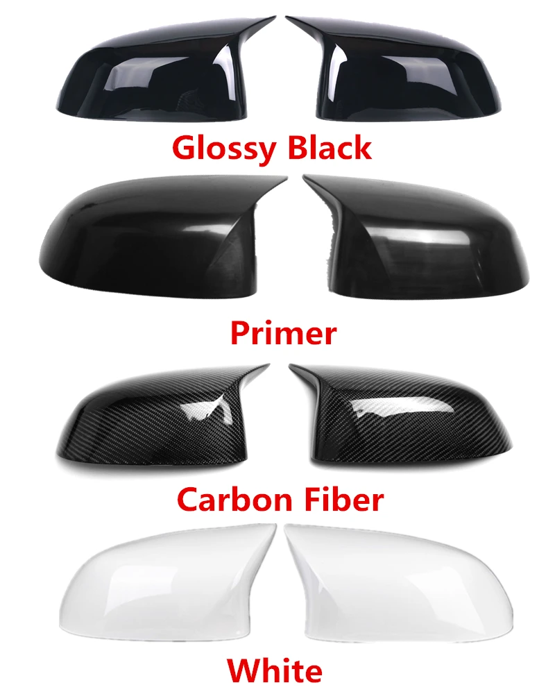 

1 pair real carbon fiber rear view side primer paint mirror cover caps for X3 X4 X5 X6 G01 G02 G05 G06 2019-IN ABS Mirror cover