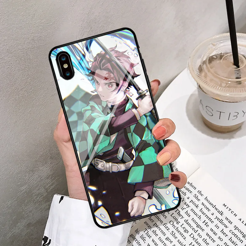 

Demon Slayer: Kimetsu no Yaiba The Blade of Ghost Destruction For iphone 6 7 8 11 xsmax case Steel film Toughened glass