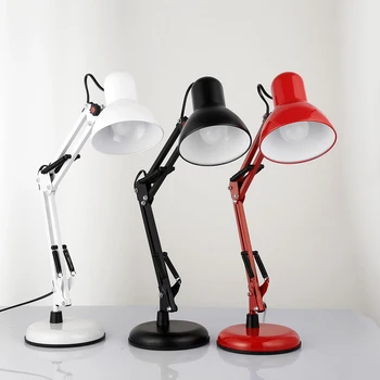 

LED long arm folding adjustable eye protection desk lamp office reading night lamp E27 button type 220V EU/US Plug