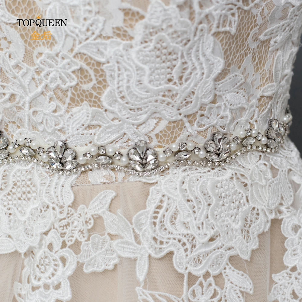 TOPQUEEN S421-S серебряный бриллиантовый ремешок для свадебного платья женский ночной пояс невесты горный хрусталь пояс для свадебных аксессуаров
