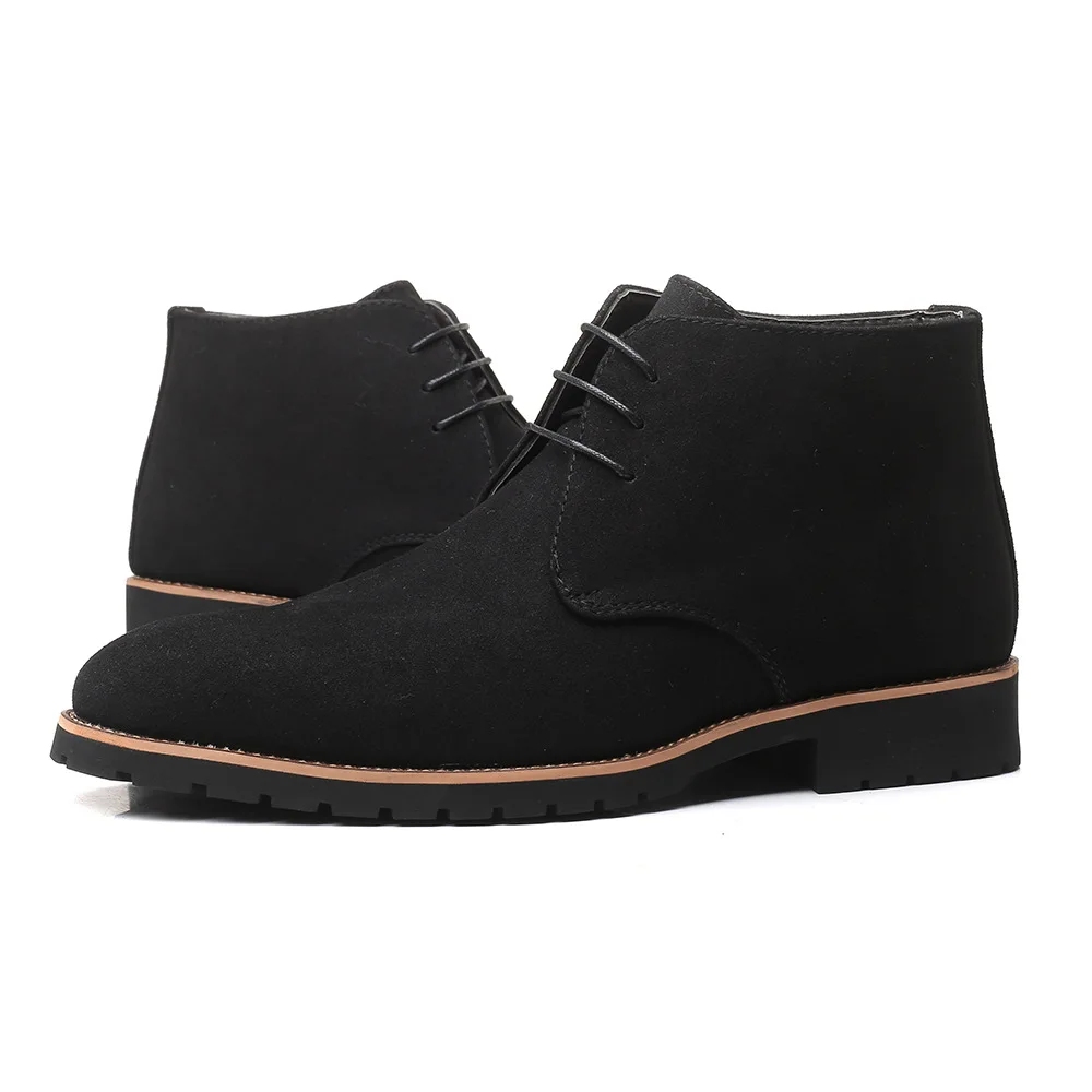 Men's Ankle Chelsea Boots - Cow Suede Leather. Slip-On Style - true deals club