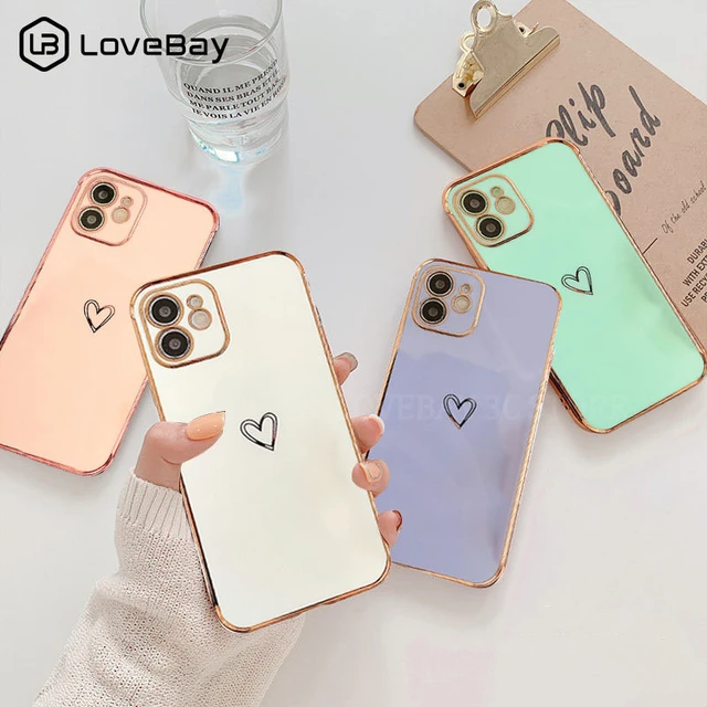 Cute Love Heart Shockproof Phone Case for iPhone 14 13 11 12 PRO Max 7 8  Plus X Xs Xr Se 2020 Camera Protection Soft TPU Back Cover - China Phone  Case