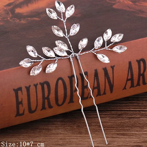 Bridal Hairpins Wedding Hair Accessories Tiara Pearl Rhinestone Flower Bridal Headpiece Wedding Hair Pins For Women Hair Jewelry Silver
