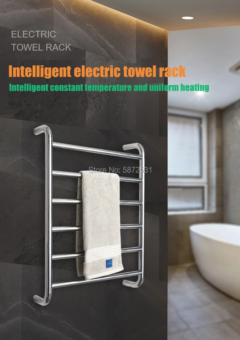 Electric bath towel warmer 304 stainless steel shower room heated towel warmer bathroom towel