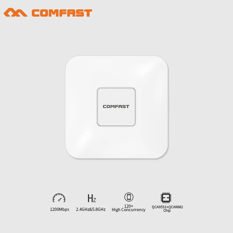 

Comfast wireless indoor Ap 1200Mbps gigabit Ceiling AP 802.11AC Wifi Signal Booster WIFI Expander wi-fi routers RJ45 POE adapter