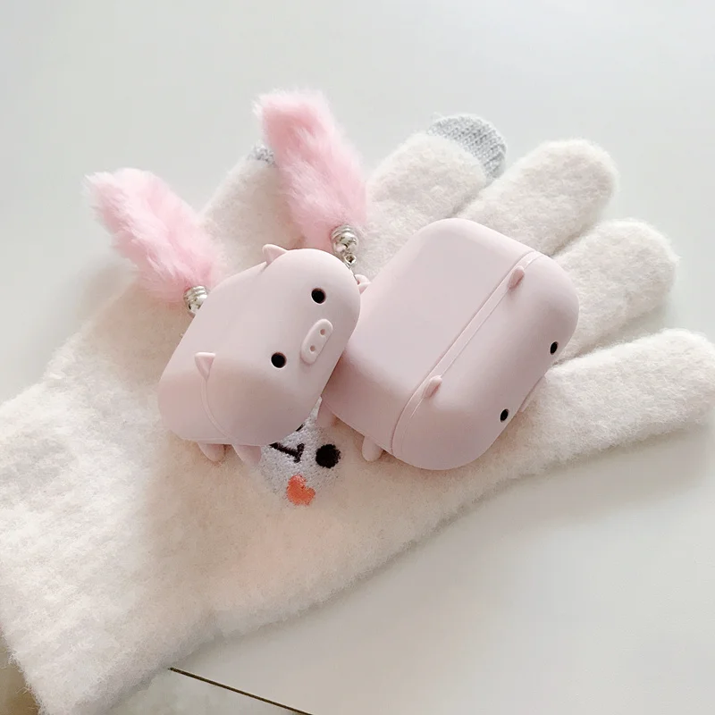 Для AirPod 1 2 pro Чехол 3D Розовый Bobo Pig милый мягкий силиконовый чехол для наушников s