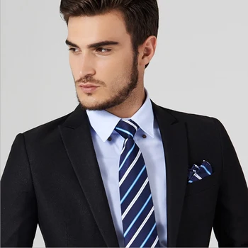

High-grade Necktie Hanky Cufflinks Tie Clips Set for Men Formal Wedding Party Neckties Man For Tie Floral Business Jacquard Gift