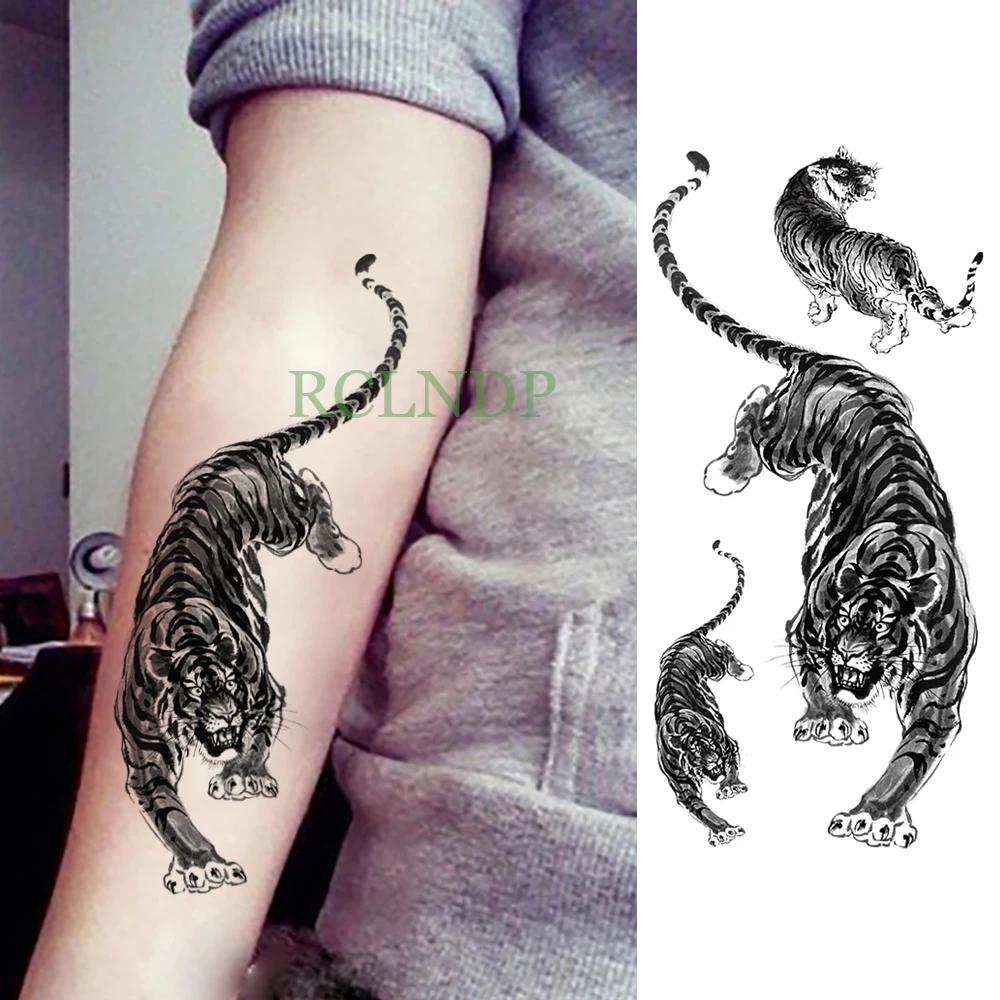 

Waterproof Temporary Tattoo Sticker tiger animal Fake Tatto Flash Tatoo leg Arm hand foot tatouage for Men Girl Women lady