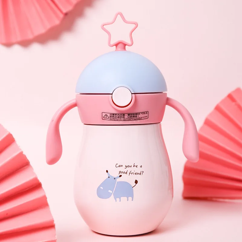 NHBR-260Ml, мультяшная детская чашка, мягкий носик, соломенная чашка-непроливайка, Гравитационный шар, бутылка для воды