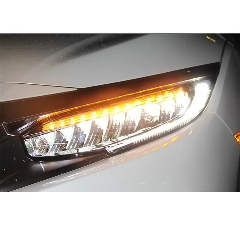 Luces Para авто Drl боковой сигнал поворота Cob дневные ходовые светодиодные фары Задние Автомобильные фары в сборе 16 17 18 19 для Honda Civic