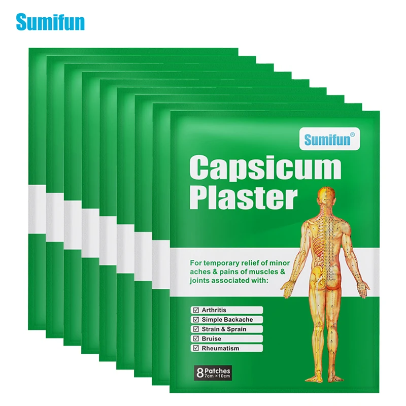

Sumifun 8/24/40/80Pcs Capsicum Plaster Muscle Strain & Sprain Pain Relief Simple Backache Wrist Arthritis Bruise Pain Patch