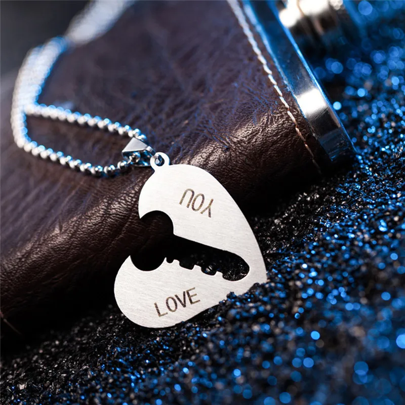 Лидер продаж корейские ожерелья для пар набор 1 пара подвеска с надписью I Love You Lock