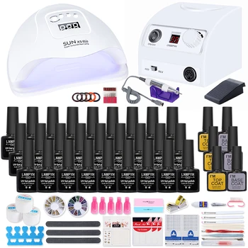 

Manicure Set for Nail 27/12/10 Kind Nail Polish Kit with Nail drill Machine Nail lamp Drying Kit Nail Art Tools Nail Tool Set