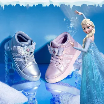 

Disney Children's Princess Frozen Girl Spring Autumn Winter Sports Casual Shoes Non-slip Soft-sole Cotton Shoe