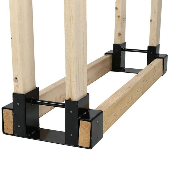 UISEBRT Lot de 8 supports d'empilage pour bois de chauffage - Pour  intérieur et extérieur