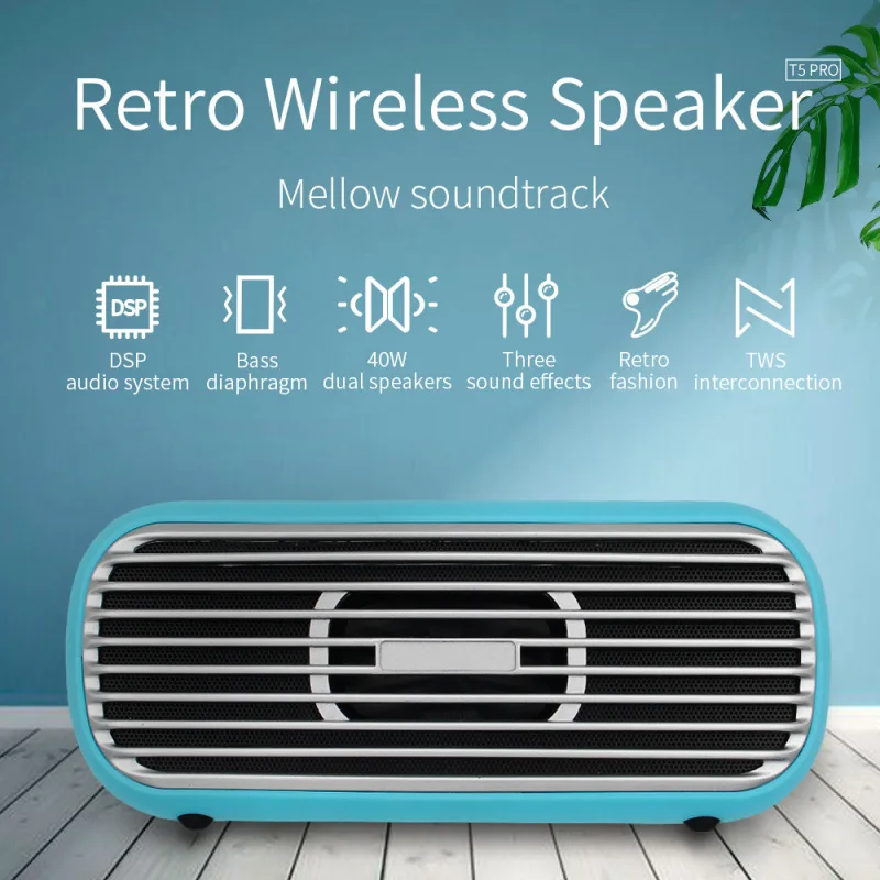 

Portable wireless column Speaker Super shockproof High power 40w Bluetooth Column Subwoofer Music Speaker Center System Boom Box