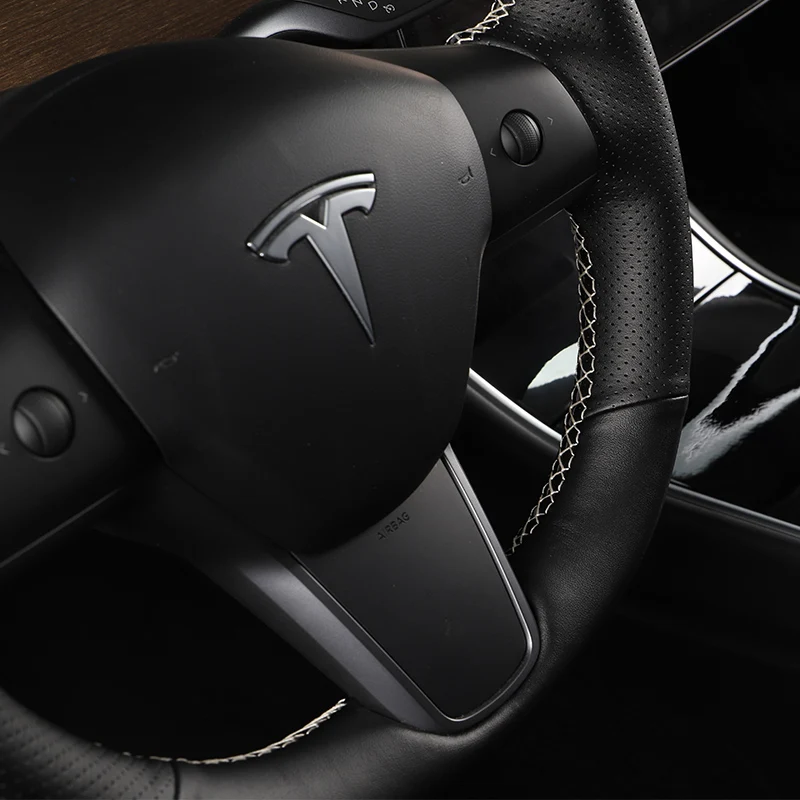 Кожаный чехол на руль для Tesla модель 3 аксессуары/автомобильные аксессуары модель 3 tesla три tesla модель 3 Модель 3