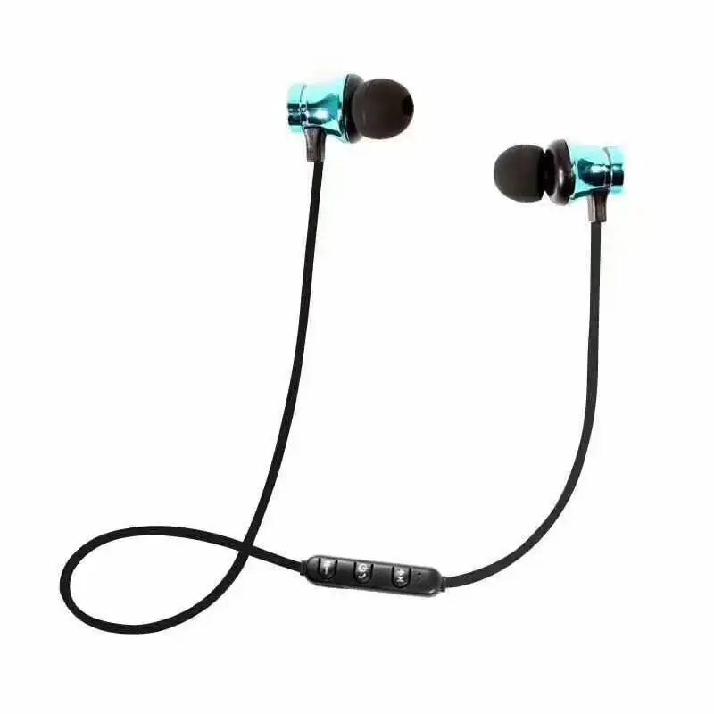 Магнитные беспроводные Bluetooth наушники стерео спортивные водонепроницаемые наушники беспроводные наушники-вкладыши с микрофоном для IPhone samsung huawei - Цвет: Синий