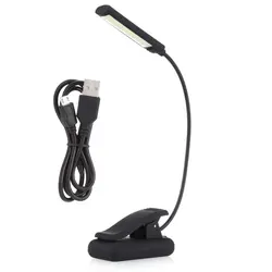 Lampe LED USB avec bras Flexible et pince pour la lecture, idéale pour un ordinateur Portable ou comme veilleuse de travail, 6W COB, LESHP 