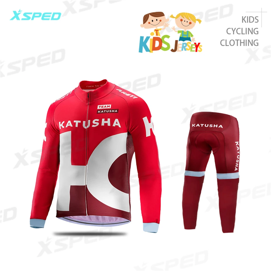 Одежда для велоспорта Alpecin, детская одежда для шоссейного велосипеда с длинным рукавом, детская дышащая одежда на весну и осень, велосипедная форма, Ropa Ciclismo - Цвет: Normal Cycling Set