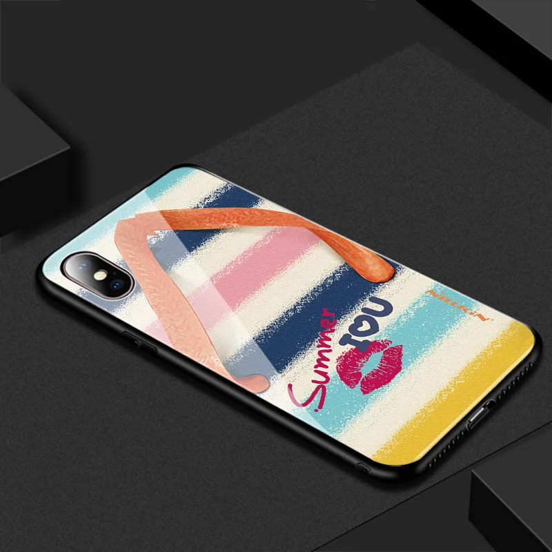 Для iPhone XS Max XR X 8 7 6 6s Plus Классическая аудиолента из закаленного стекла жесткая модная Защитная чехол для iPhone 7