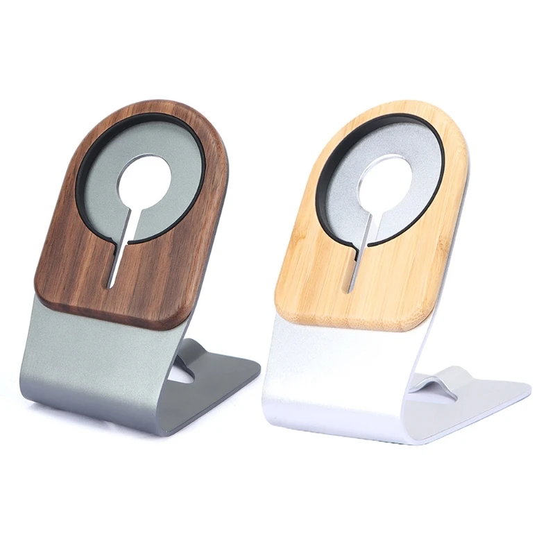 

Wooden Mag-safe Charger Stand Heavy-Duty Premium Alloy Holder Mount Base
