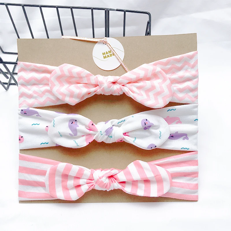 baby accessories clipart 3pcs/lot Dot/stripe/Print Flower Cartoon Bow Elastic Headbands Toddler Turban Hair Band Baby Girl Bows Hair Accessories Baby Accessories discount