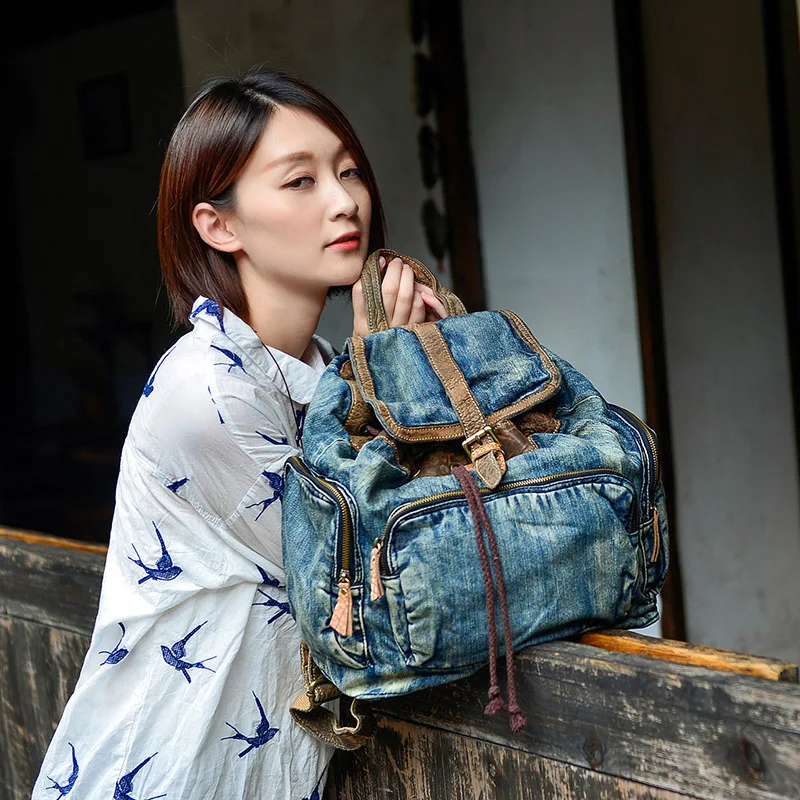 Cross Border for New Style Full-grain Leather WOMEN'S Backpack Retro Versatile Handbag a Generation of Fat