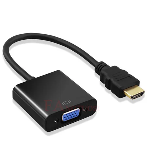 FANGTUOSI HDMI к VGA адаптер Мужской к Famale конвертер 1080P HDMI-VGA адаптер с видео аудио кабель Jack HDMI VGA для ПК ТВ коробка - Цвет: Черный