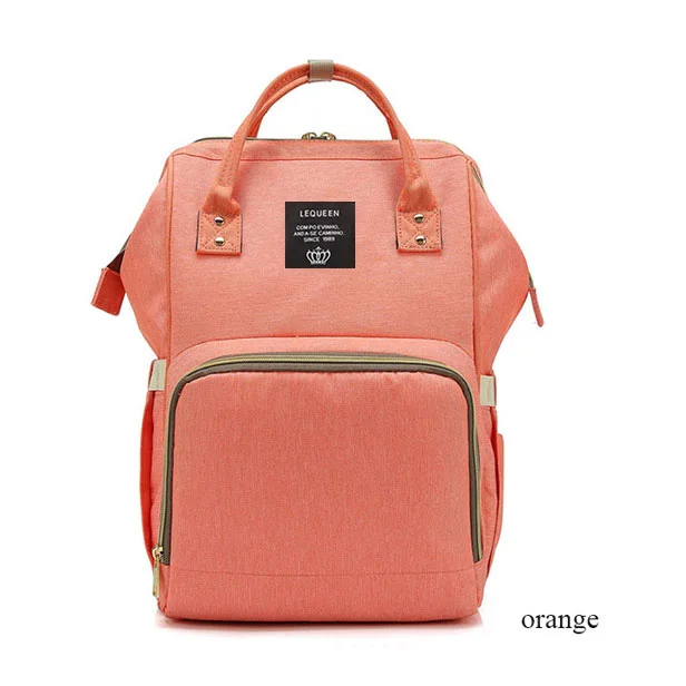 Модная сумка для подгузников для мам, брендовая Большая вместительная детская сумка, рюкзак для путешествий, дизайнерская сумка для ухода за ребенком - Цвет: C0022-orange