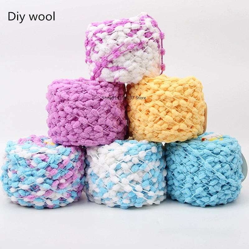 135g Thick Woolen Big Pom Pom Yarn Soft Baby Cashmere Yarn Hand Knitting  Crochet Yarn for DIY Cushion;135g Thick Woolen Big Pom Pom Yarn Soft Yarn  Hand Knitting Crochet Yarn 