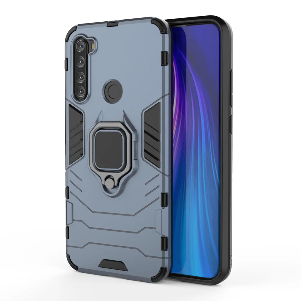 NavyBlue OUDINI для Xiaomi Redmi note8t чехол задняя крышка Подставка Броня противоударный чехол для Redmi note8t чехол - Цвет: NavyBlue