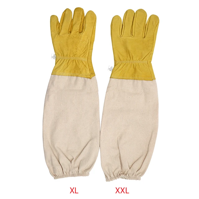 1 Pár Méhészeti Kesztyű Védőhüvelyek Szellőztetett Professzionális Juhbőr -Vászon Méhek Antikultúra - Image 6