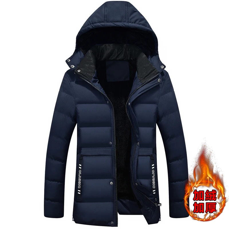 Tanie New Arrival marka Parka mężczyźni płaszcz zimowy mężczyzna wąska kurtka najwyższej jakości bawełny ciepłe zagęścić płaszcz z kapturem mężczyzn ubrania Solid Color