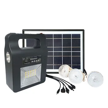 

5W USB Charger Home System Solar Power Panel Generator Kit FM bluetooth Speaker with 6V 3 LED Bulbs Light Outdoor Lighting
