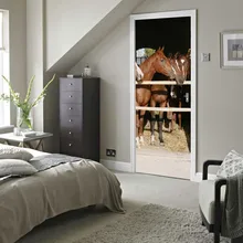 DIY самоклеящаяся домашняя декоративная наклейка для изучения личности s имитация 3D Водонепроницаемая лошадь стабильная Отремонтированная дверь наклейка