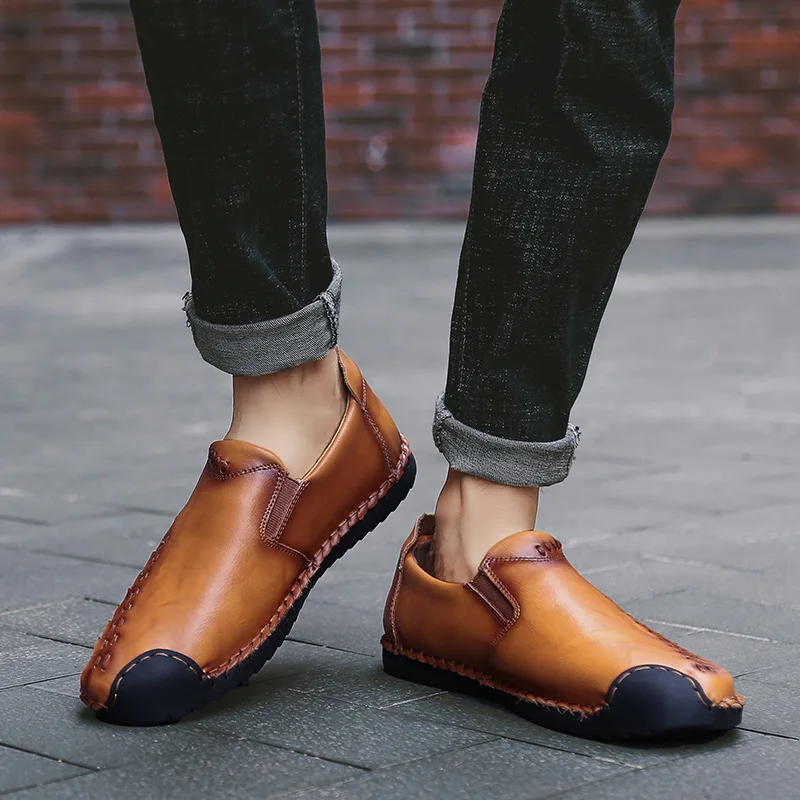 

Leather Shoes New Style Foot Covering MEN'S SHOES Korean-style Moccosins Breathable Genuine Leather 2019 Summer Casual Shoes Vie