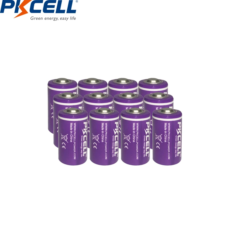 12pcs*pkcell 1/2aa Lisocl2 Battery 1200mah 3.6v Er14250 Ls14250 1/2 Aa