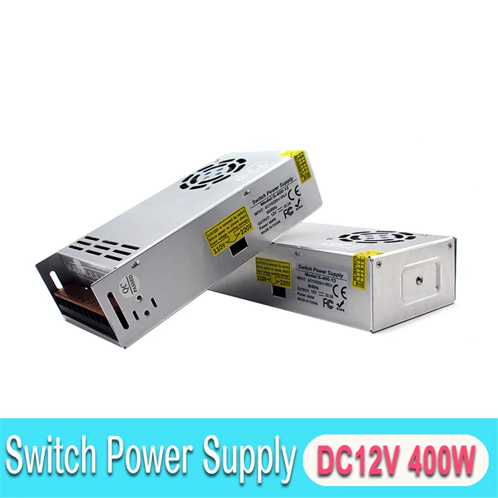12V DC источник питания 33A 400W светодиодный трансформатор 110v 220v AC к DC12V SMPS для USB