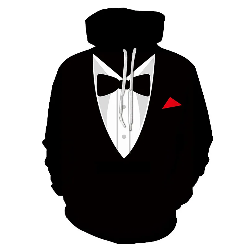 3D Printed Men's Autumn Sweatshirt Neck Tie Graphic Hoodie Pullover Tops Magliette e camicette O-Collo Donna Maglione