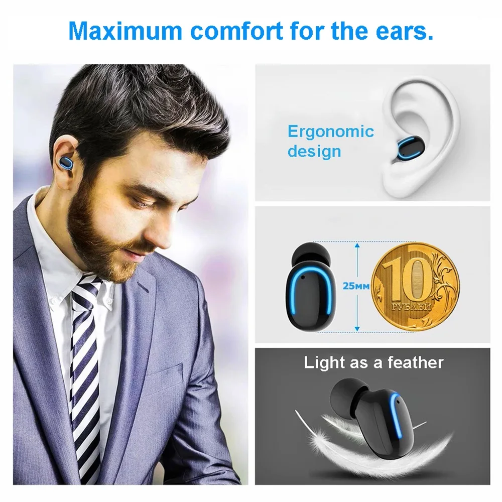 Bluetooth Earphone Wireless Earbuds 5 0 TWS Headsets Dual Earbuds bluetooth earphones wired headphones For iphone Huawei Xiaomi