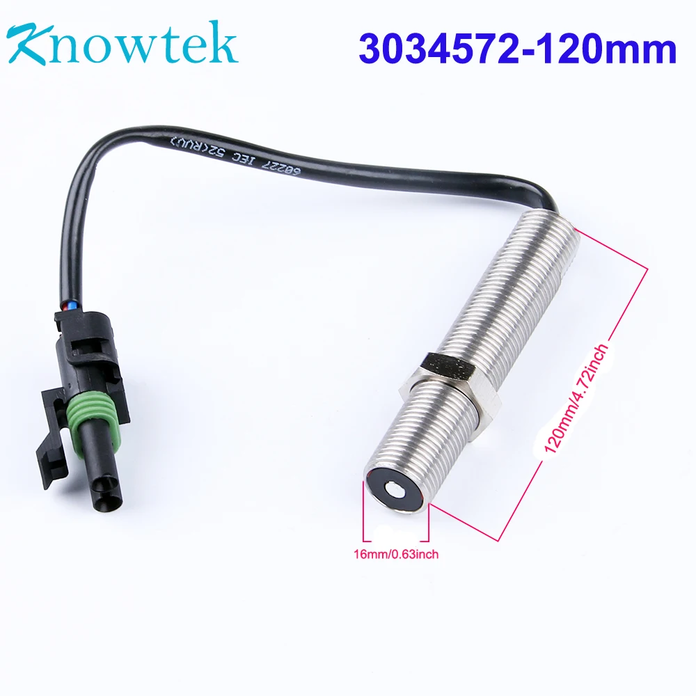

MPU 3034572 120MM Generator Magnetic Pickup Speed Sensor for K19 K38 G38 QSK38 KTA38GC K106 Engine Universal Transducer